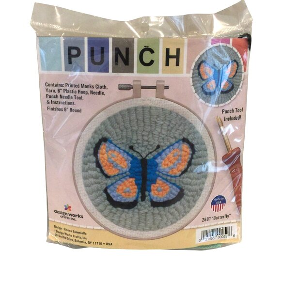 design works PUNCH Kit #268T Butterfly Punch Tool Included Finished 6" Round - Picture 1 of 3